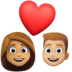 Facebook上的情侣: 女人男人中等肤色中等-浅肤色emoji表情