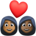 Facebook上的情侣: 女人女人中等-深肤色较深肤色emoji表情