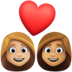 Facebook上的情侣: 女人女人中等-浅肤色中等肤色emoji表情