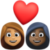 Facebook上的情侣: 女人女人中等肤色较深肤色emoji表情