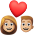 Facebook上的情侣: 中等-浅肤色emoji表情