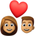 Facebook上的情侣: 中等肤色emoji表情
