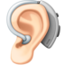Facebook上的带助听器的耳朵：浅肤色emoji表情