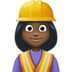 Facebook上的女建筑工人：深色肤色emoji表情