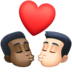 Facebook上的亲吻: 男人男人较深肤色较浅肤色emoji表情