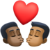 Facebook上的亲吻: 男人男人较深肤色中等-深肤色emoji表情