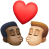 Facebook上的亲吻: 男人男人较深肤色中等-浅肤色emoji表情
