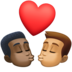 Facebook上的亲吻: 男人男人较深肤色中等肤色emoji表情