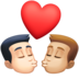Facebook上的亲吻: 男人男人较浅肤色中等-浅肤色emoji表情