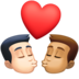 Facebook上的亲吻: 男人男人较浅肤色中等肤色emoji表情