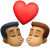 Facebook上的亲吻: 男人男人中等-深肤色中等肤色emoji表情