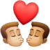 Facebook上的亲吻: 男人男人中等-浅肤色中等肤色emoji表情