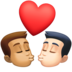 Facebook上的亲吻: 男人男人中等肤色较浅肤色emoji表情
