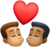 Facebook上的亲吻: 男人男人中等肤色中等-深肤色emoji表情