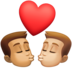 Facebook上的亲吻: 男人男人中等肤色中等-浅肤色emoji表情