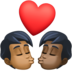 Facebook上的亲吻: 成人成人中等-深肤色较深肤色emoji表情