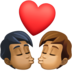 Facebook上的亲吻: 成人成人中等-深肤色中等肤色emoji表情