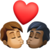 Facebook上的亲吻: 成人成人中等肤色较深肤色emoji表情