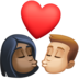 Facebook上的亲吻: 女人男人较深肤色中等-浅肤色emoji表情