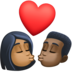 Facebook上的亲吻: 女人男人中等-深肤色较深肤色emoji表情