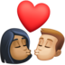 Facebook上的亲吻: 女人男人中等-深肤色中等-浅肤色emoji表情