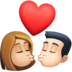 Facebook上的亲吻: 女人男人中等-浅肤色较浅肤色emoji表情
