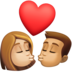 Facebook上的亲吻: 女人男人中等-浅肤色中等肤色emoji表情