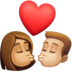 Facebook上的亲吻: 女人男人中等肤色中等-浅肤色emoji表情