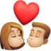 Facebook上的亲吻: 中等-浅肤色emoji表情