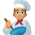 Facebook上的男厨师：中等肤色emoji表情