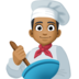 Facebook上的男厨师：中黑肤色emoji表情