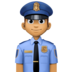 Facebook上的男警官：中等肤色emoji表情
