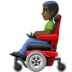 Facebook上的坐电动轮椅的男人：深色肤色emoji表情