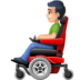 Facebook上的坐电动轮椅的男人：浅肤色emoji表情