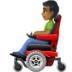 Facebook上的坐电动轮椅的男人：中等肤色emoji表情