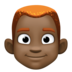 Facebook上的男士：深色肤色，红色头发emoji表情