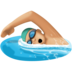 Facebook上的游泳者：中等浅肤色emoji表情