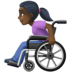 Facebook上的坐在手动轮椅上的女人：深色肤色emoji表情