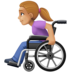 Facebook上的手动轮椅女性：中浅肤色emoji表情