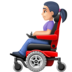 Facebook上的坐电动轮椅的女性：肤色浅emoji表情