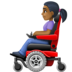Facebook上的坐电动轮椅的女性：中深色肤色emoji表情