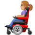 Facebook上的坐电动轮椅的女性：中浅肤色emoji表情