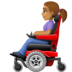 Facebook上的坐电动轮椅的女性：中等肤色emoji表情