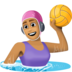 Facebook上的女子水球：中等肤色emoji表情