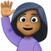 Facebook上的举手的女人：中等深色肤色emoji表情