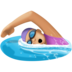Facebook上的女子游泳：中浅肤色emoji表情