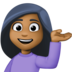 Facebook上的单手举起的女人：中黑肤色emoji表情