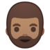 安卓系统里的有络腮胡子的男人: 中等肤色emoji表情