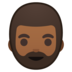 安卓系统里的有络腮胡子的男人: 中等-深肤色emoji表情