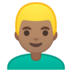 安卓系统里的男士：中等肤色，金发emoji表情